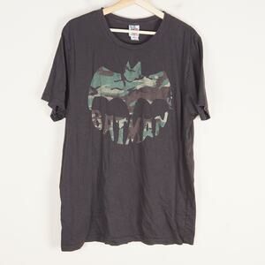 Junk Food Batman Camo Print Brown Short Sleeve Cotton T Shirt Mens Sz XL